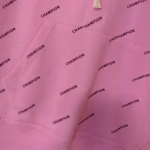 Champion Women's Powerblend Hoodie All Over Print Logo Pull Over - Picture 4 of 7